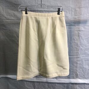 Vintage Wool & Polyester Cream Skirt by Act Three